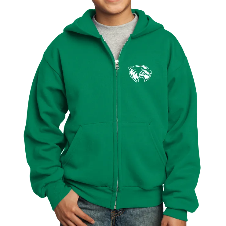 Port & Company Youth Core Fleece Full-Zip Hooded Sweatshirt- Mascot Head