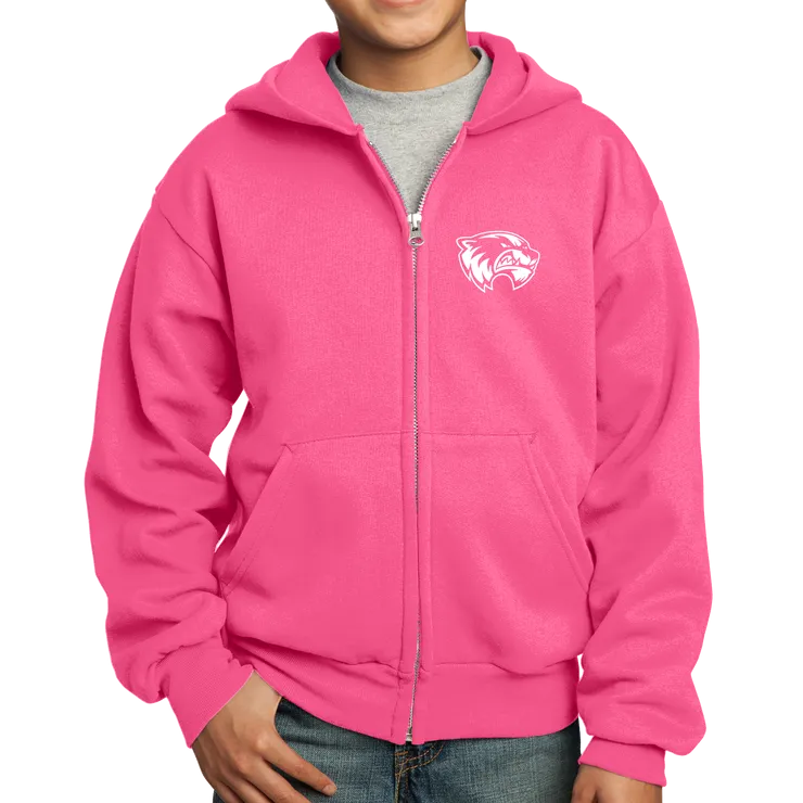 Port & Company Youth Core Fleece Full-Zip Hooded Sweatshirt- Mascot Head