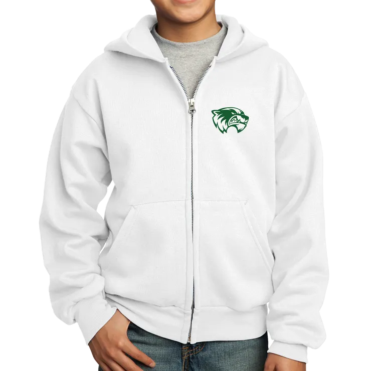 Port & Company Youth Core Fleece Full-Zip Hooded Sweatshirt- Mascot Head