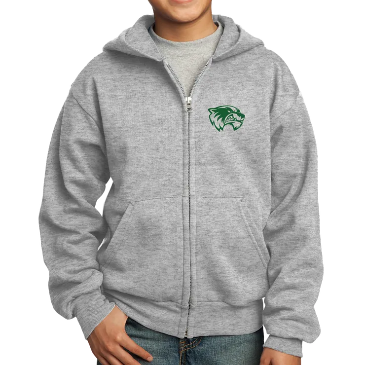 Port & Company Youth Core Fleece Full-Zip Hooded Sweatshirt- Mascot Head