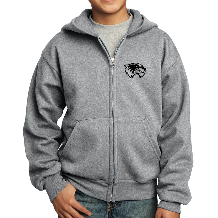 Port & Company Youth Core Fleece Full-Zip Hooded Sweatshirt- Mascot Head