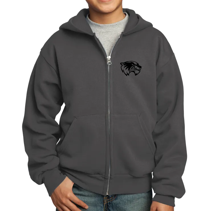 Port & Company Youth Core Fleece Full-Zip Hooded Sweatshirt- Mascot Head