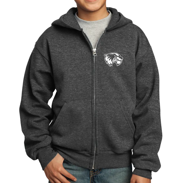 Port & Company Youth Core Fleece Full-Zip Hooded Sweatshirt- Mascot Head