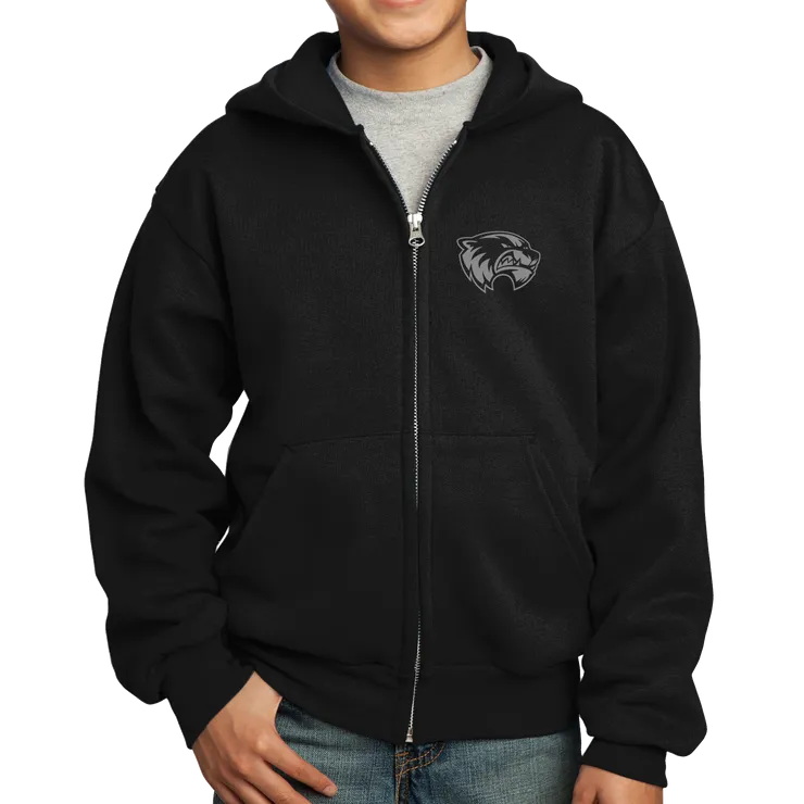 Port & Company Youth Core Fleece Full-Zip Hooded Sweatshirt- Mascot Head