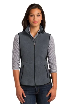 Port Authority Ladies R-Tek Pro Fleece Full-Zip Vest L228 Charcoal Heather/ Black