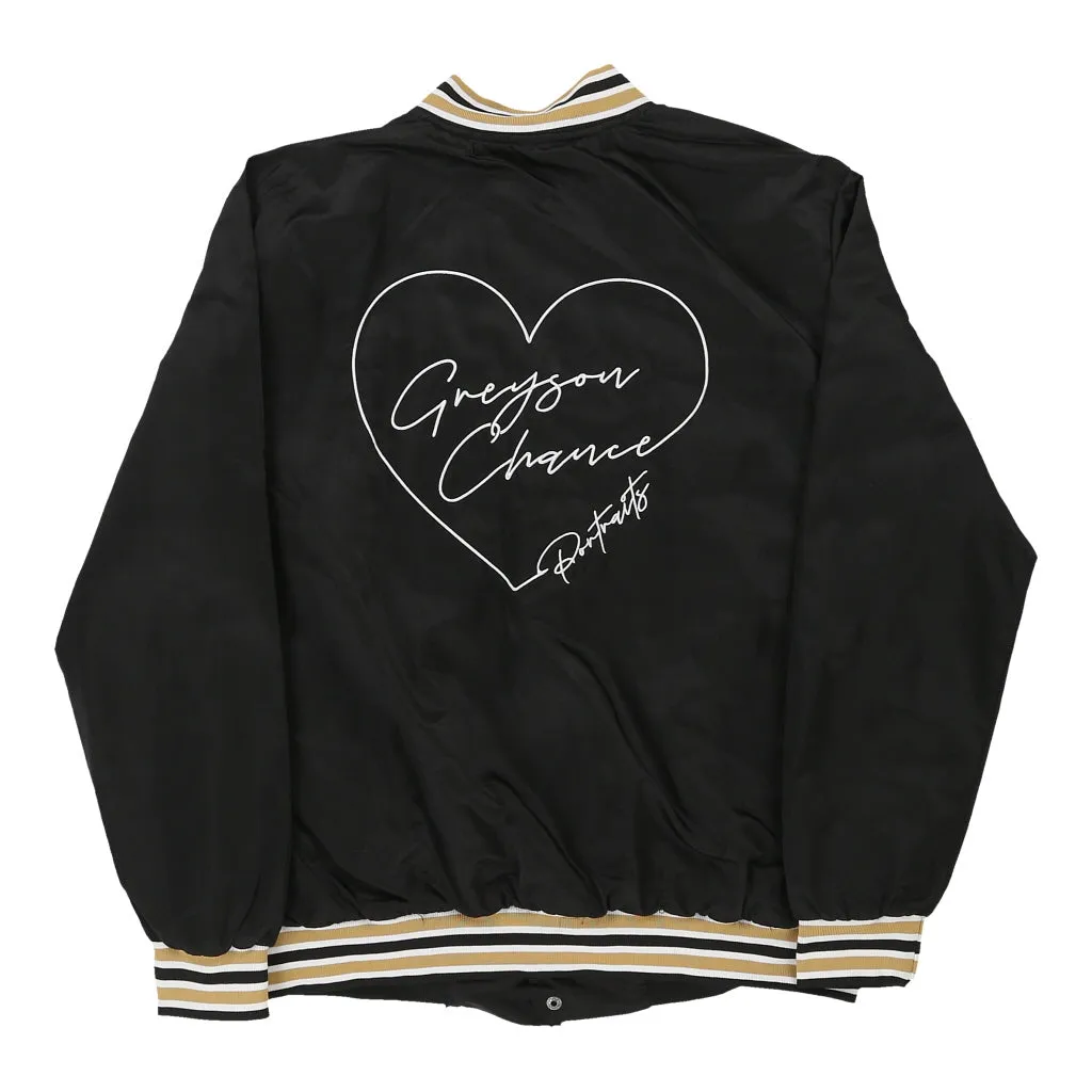 Portraits Embroidered Bomber Jacket - Small Black Polyester