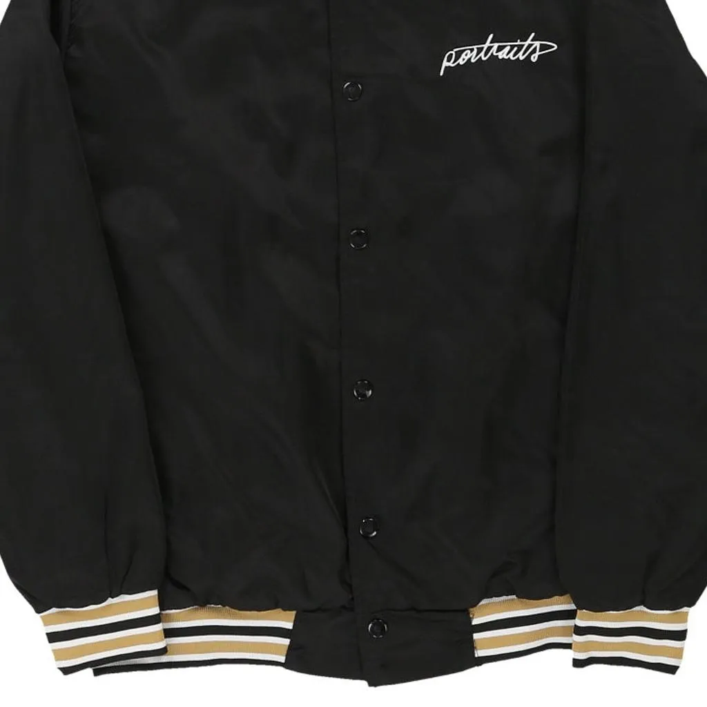 Portraits Embroidered Bomber Jacket - Small Black Polyester