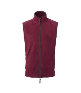 Premier Mens Artisan Fleece Vest (Burgundy/Brown) - UTPC4582