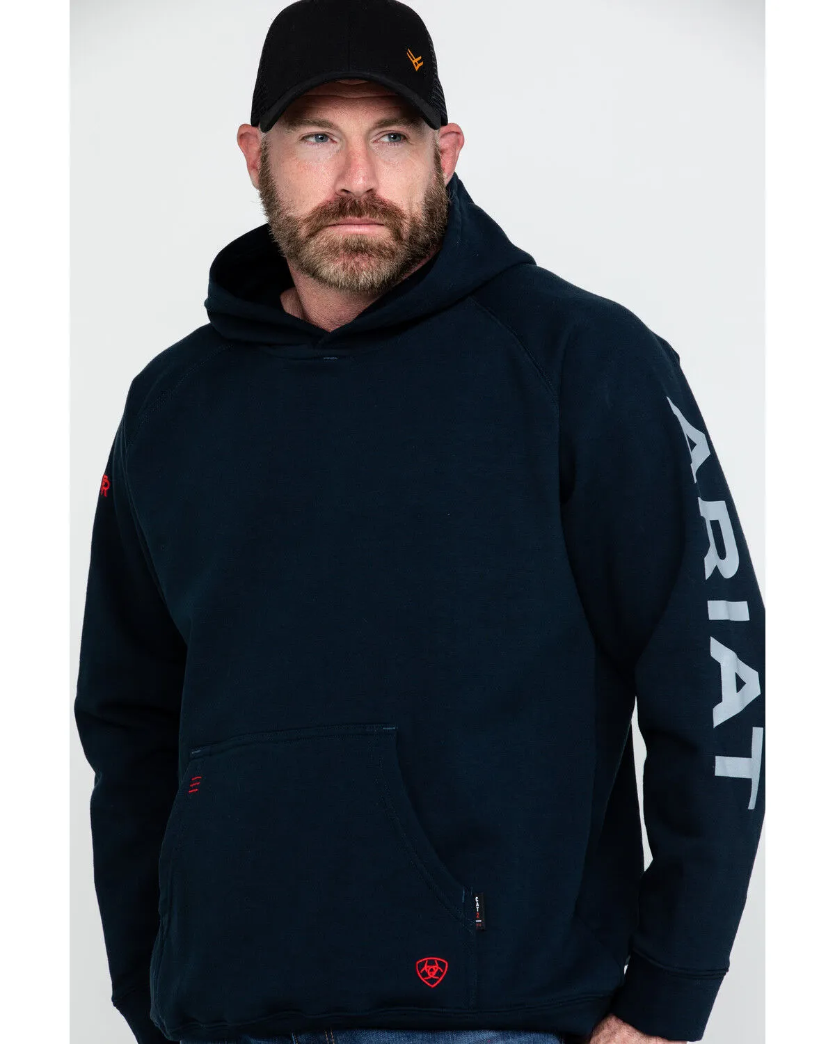 Product Name:  Ariat Men's FR Primo Fleece Logo Hooded Work Sweatshirt - Tall