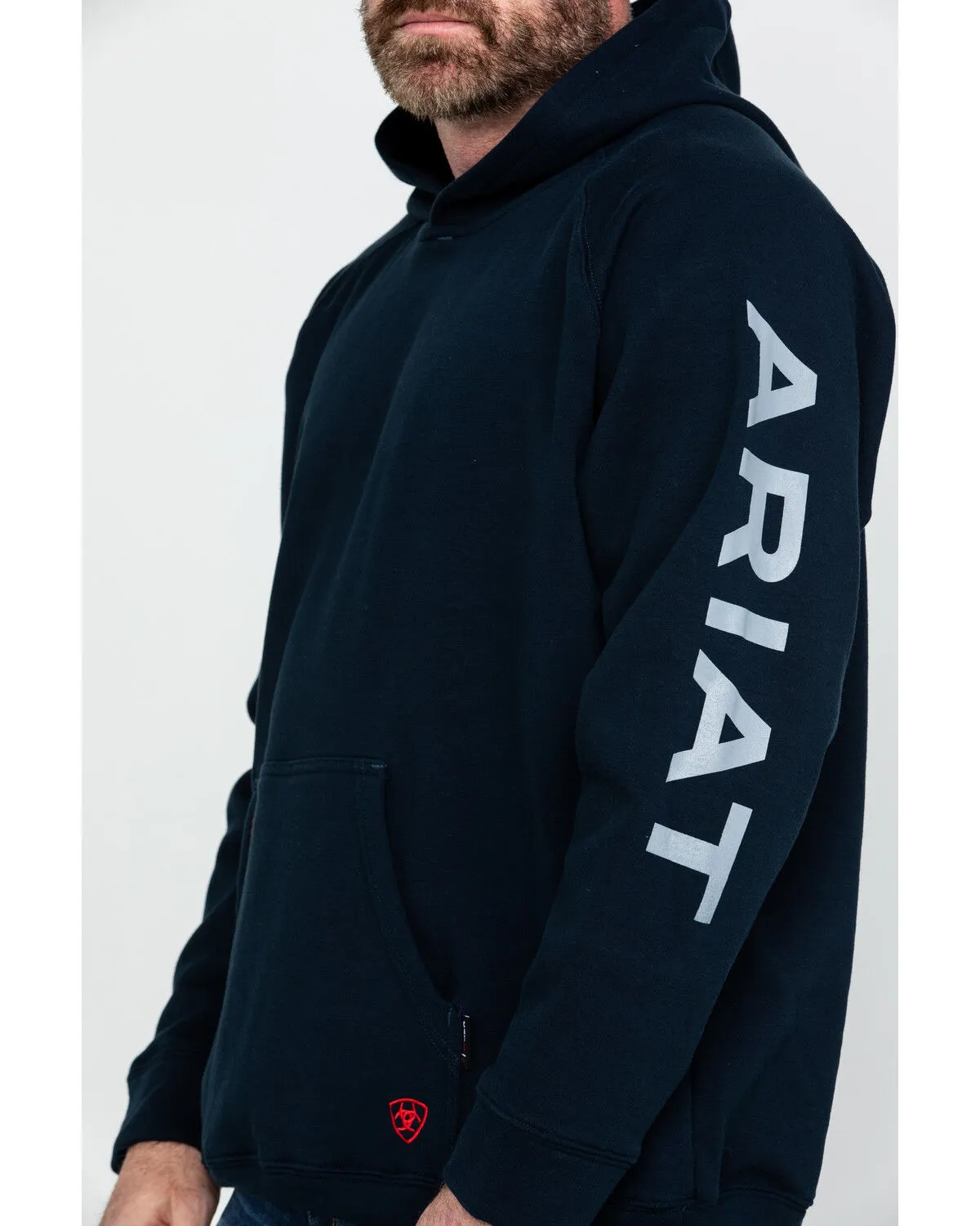 Product Name:  Ariat Men's FR Primo Fleece Logo Hooded Work Sweatshirt - Tall