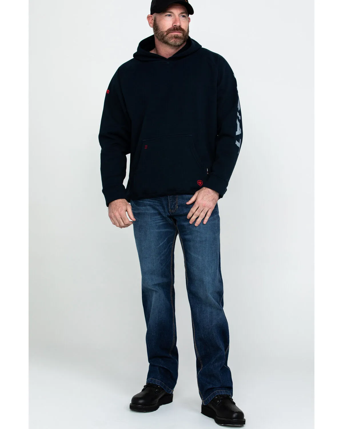 Product Name:  Ariat Men's FR Primo Fleece Logo Hooded Work Sweatshirt - Tall