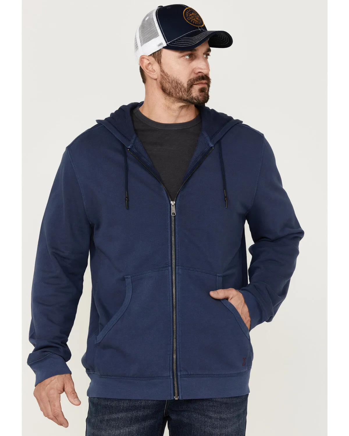 Product Name:  Brothers and Sons Men's Weathered French Terry Zip-Front Hooded Jacket