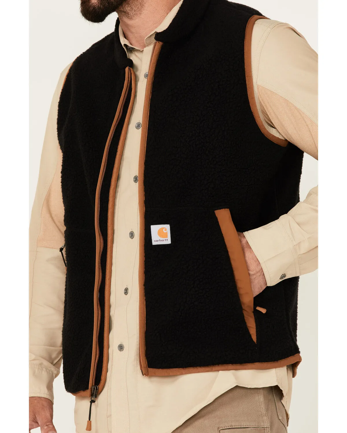 Product Name:  Carhartt Men's Black Relaxed Fit Zip-Front Fleece Vest