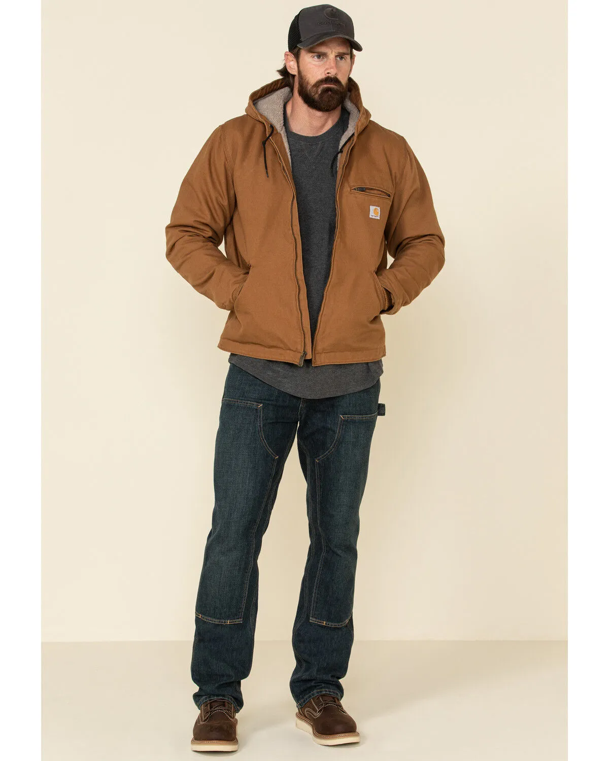 Product Name:  Carhartt Men's Washed Duck Sherpa Lined Hooded Work Jacket