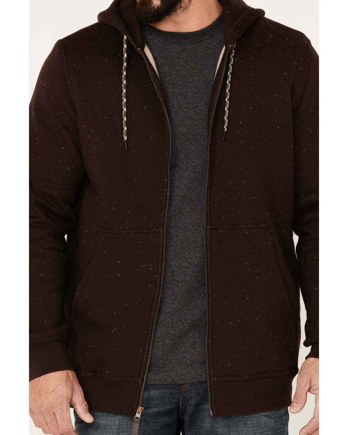 Product Name:  Moonshine Spirit Men's Brown Koa Wood Zip-Front Hooded Jacket