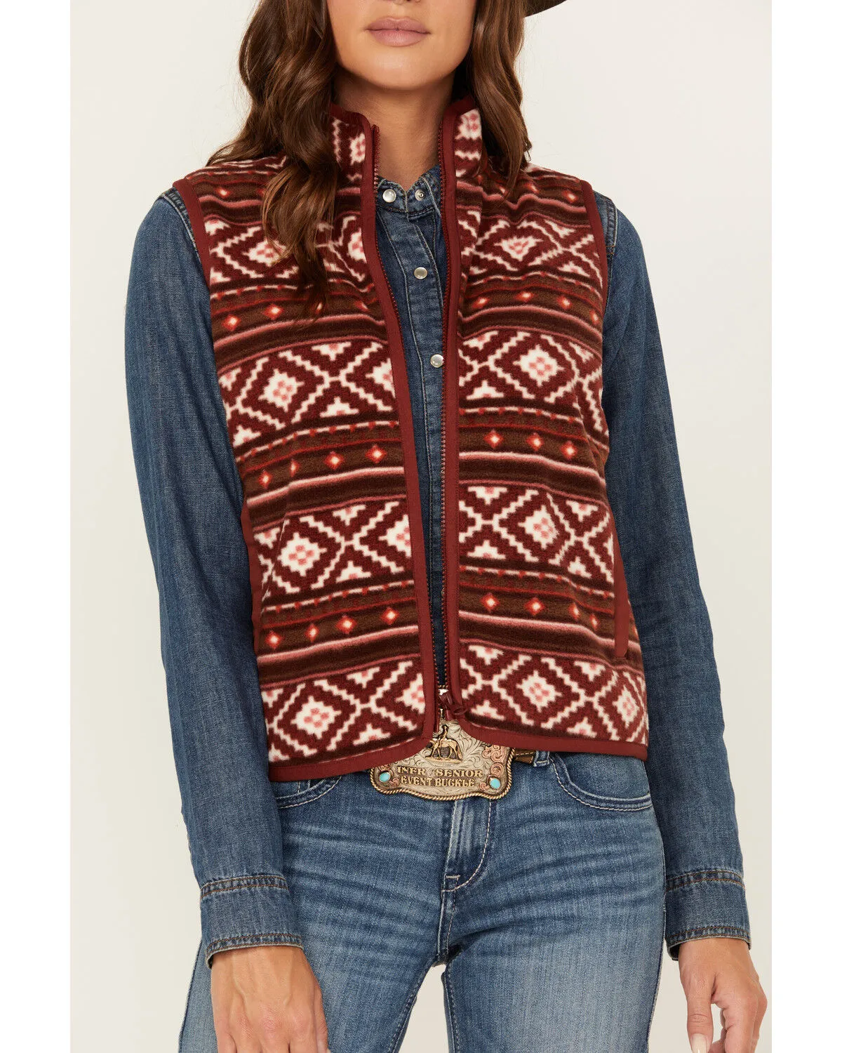 Product Name:  Shyanne Women's Southwestern Print Micro Fleece Vest