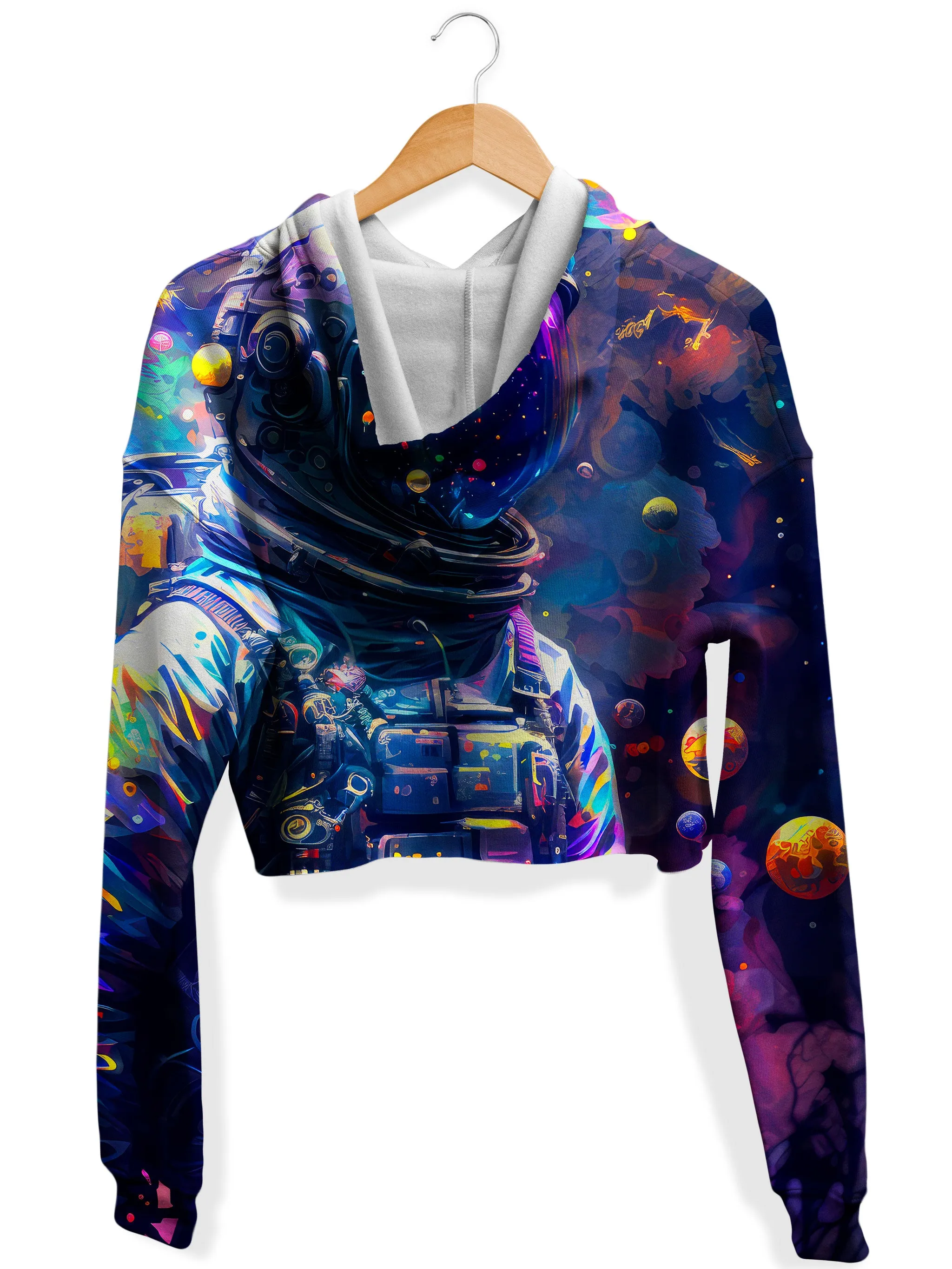 Psy Astronaut Fleece Crop Hoodie