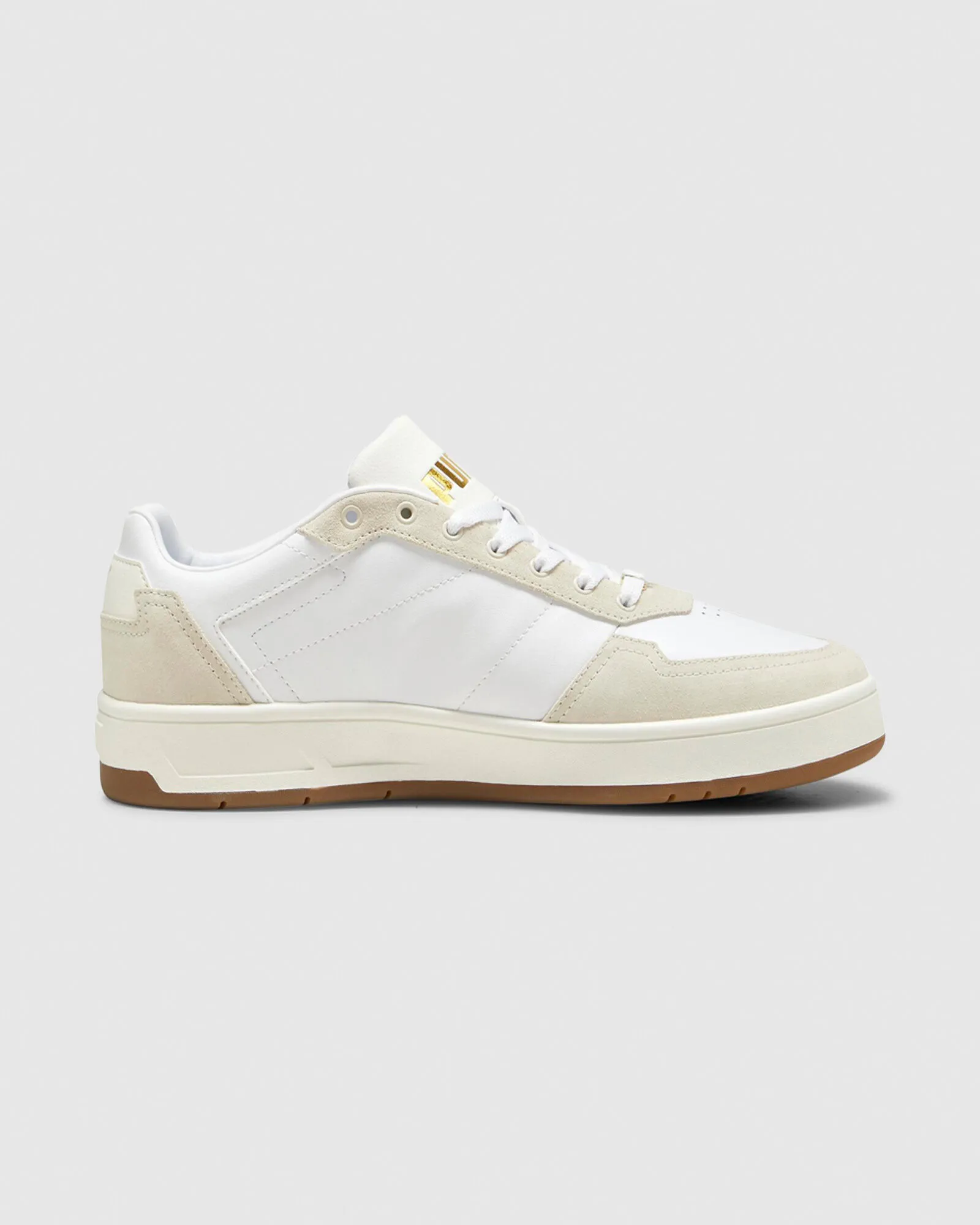 Puma Court Classic LUX SD Sneakers in White/Gold