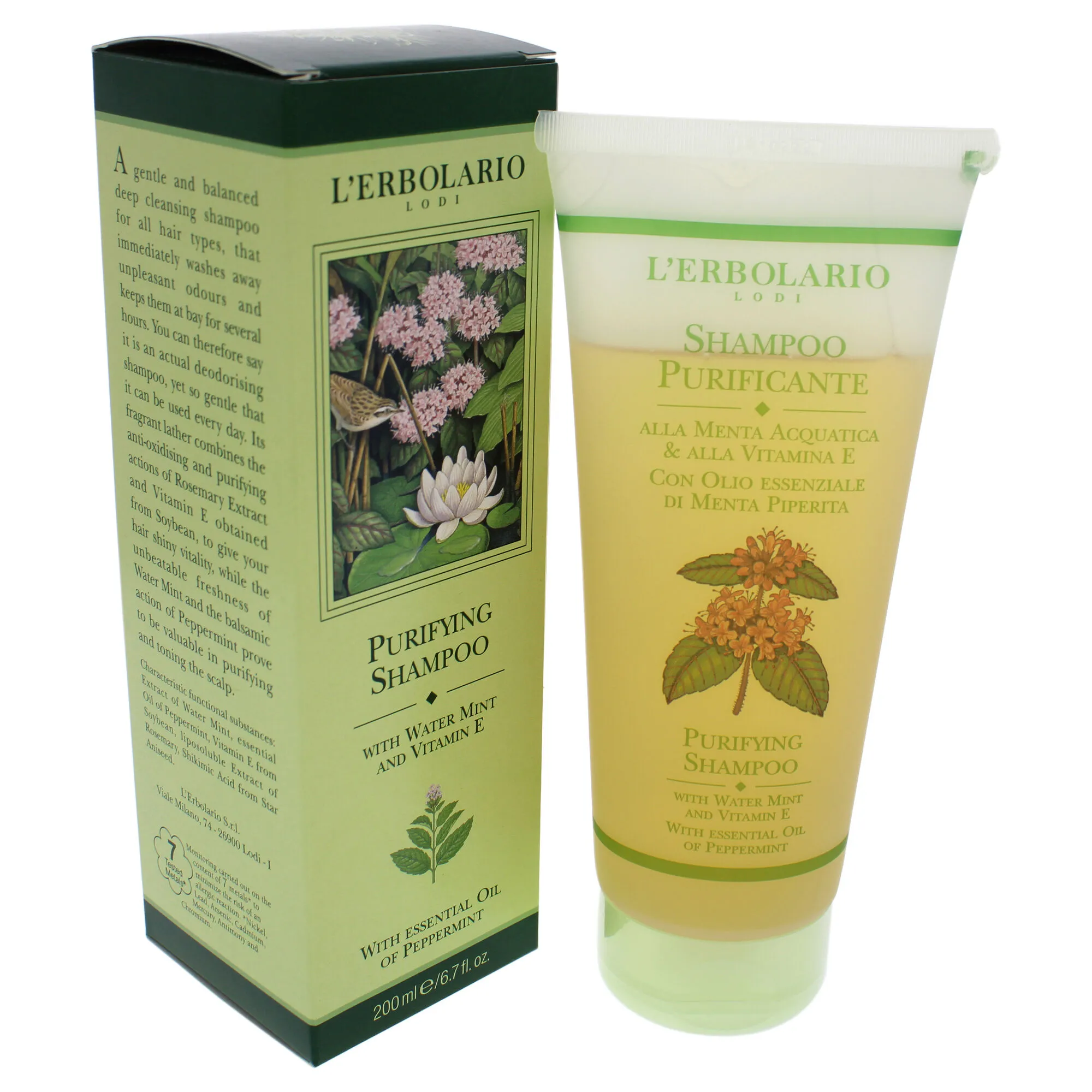 Purifying Shampoo by LErbolario for Unisex - 6.7 oz Shampoo