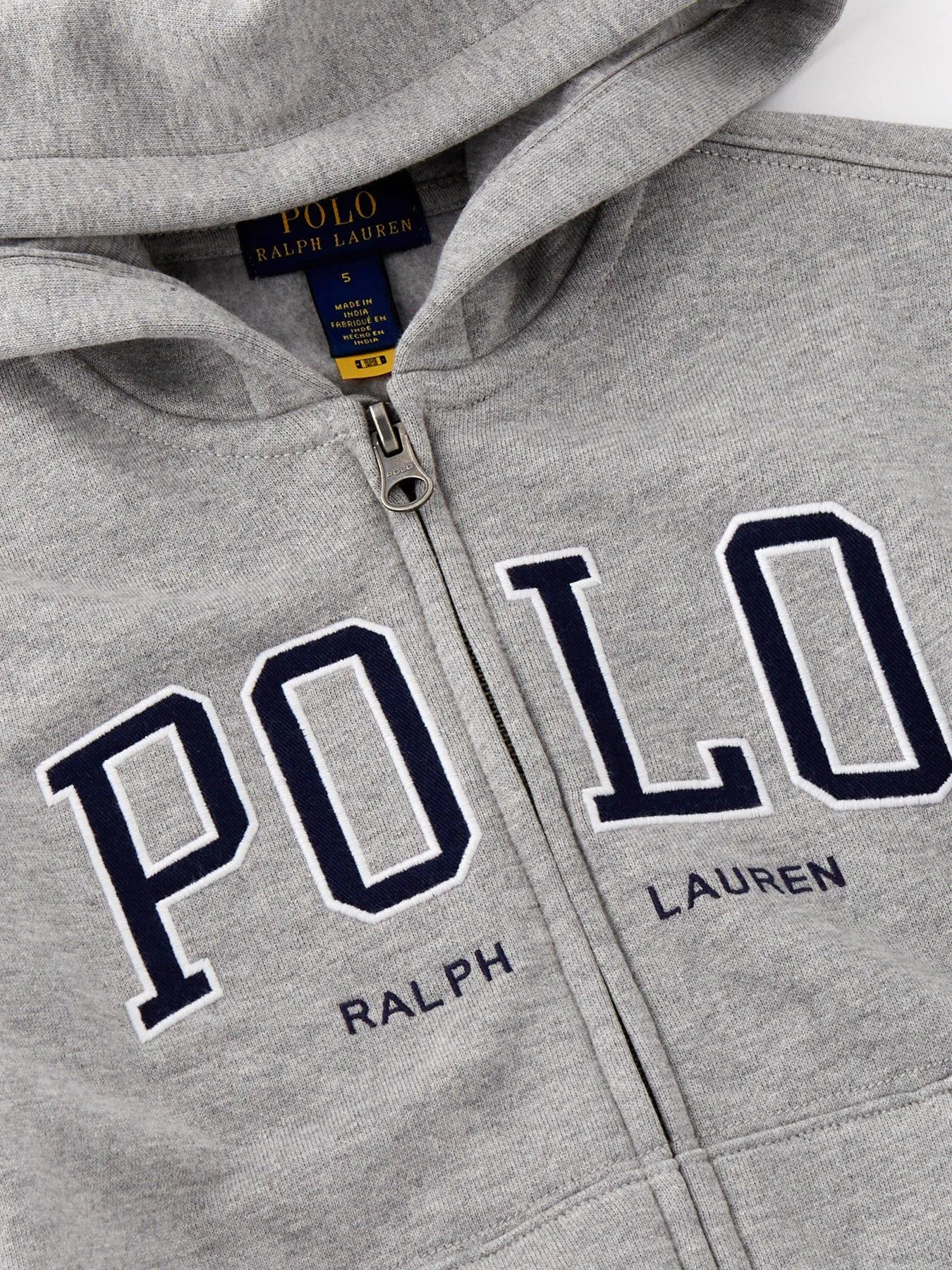 Ralph Lauren Boys Polo Zip Through Hoodie - Grey Marl