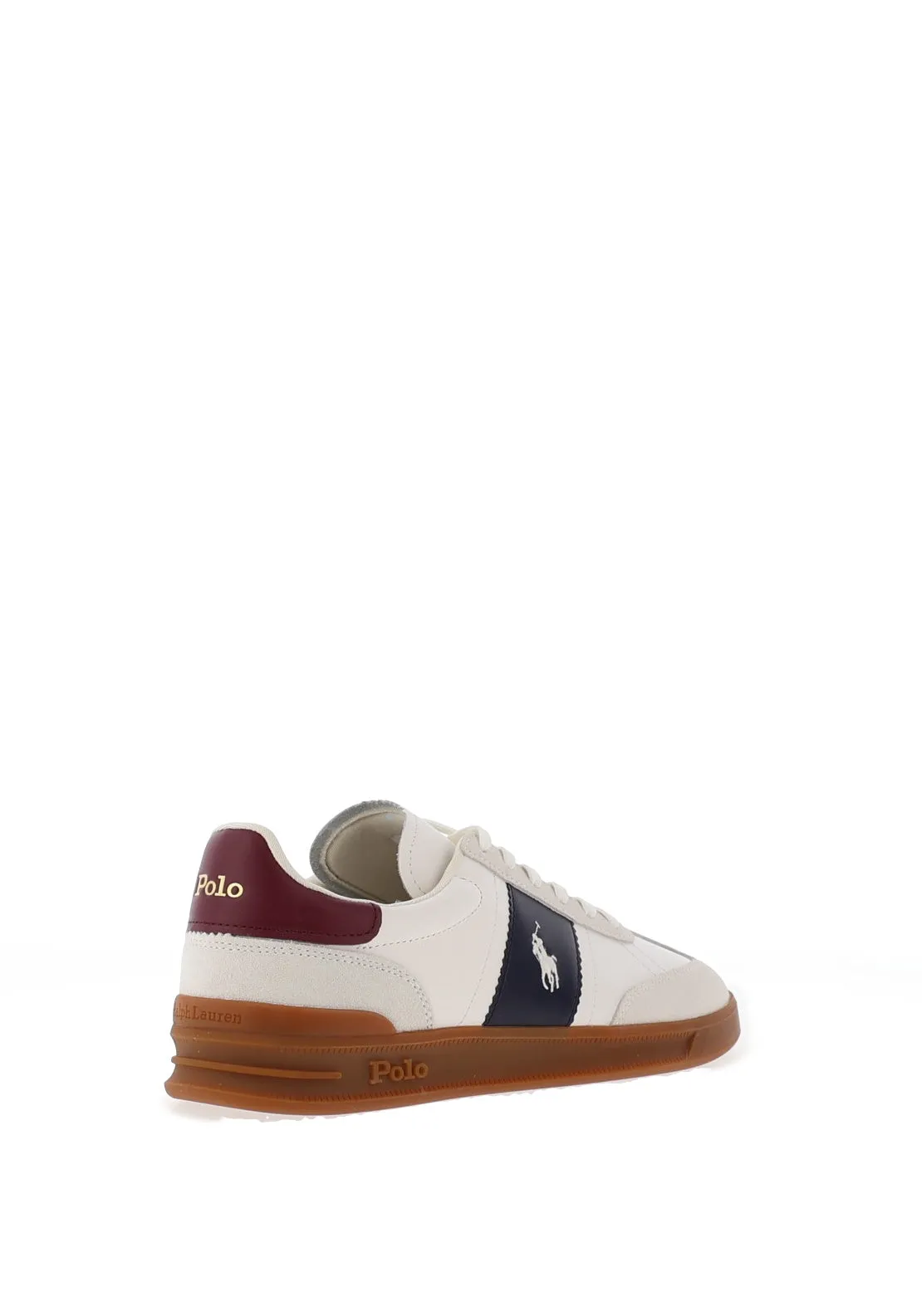 Ralph Lauren Heritage Aera Trainers, White & Burgundy