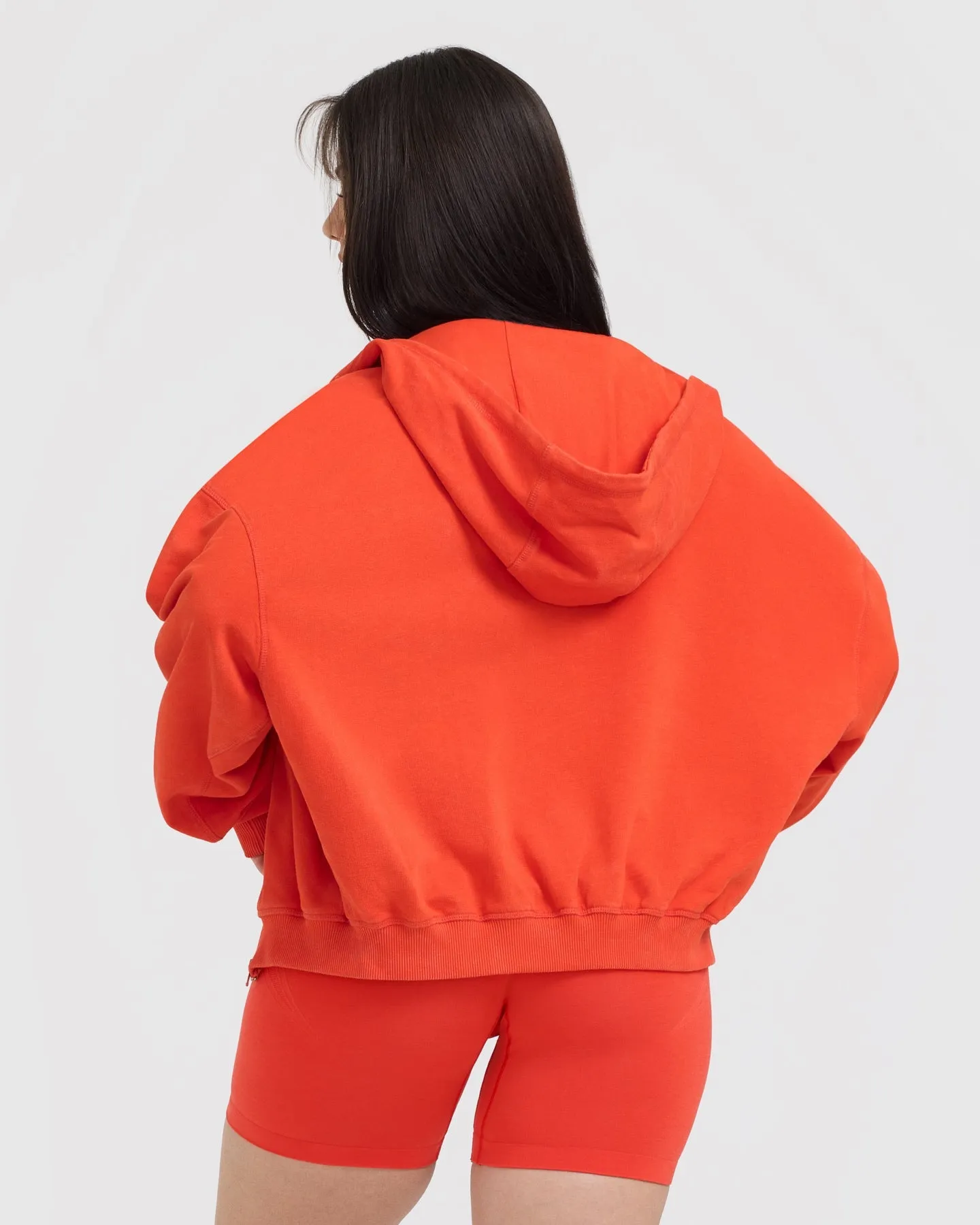 Raw Lounge Oversized Zip Hoodie | Charged Orange