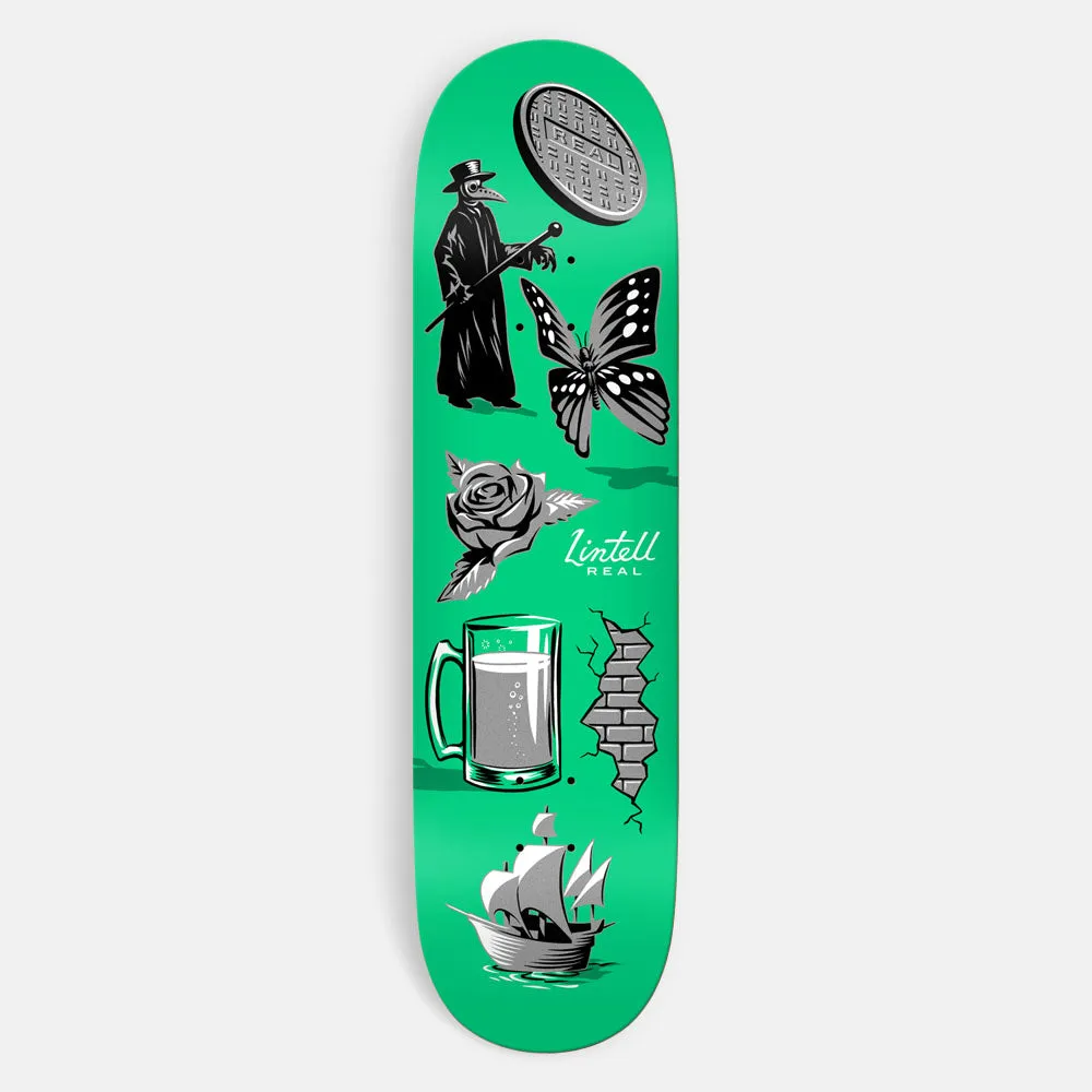 Real Skateboards - 8.28 Harry Lintell Revealing Skateboard Deck - Green