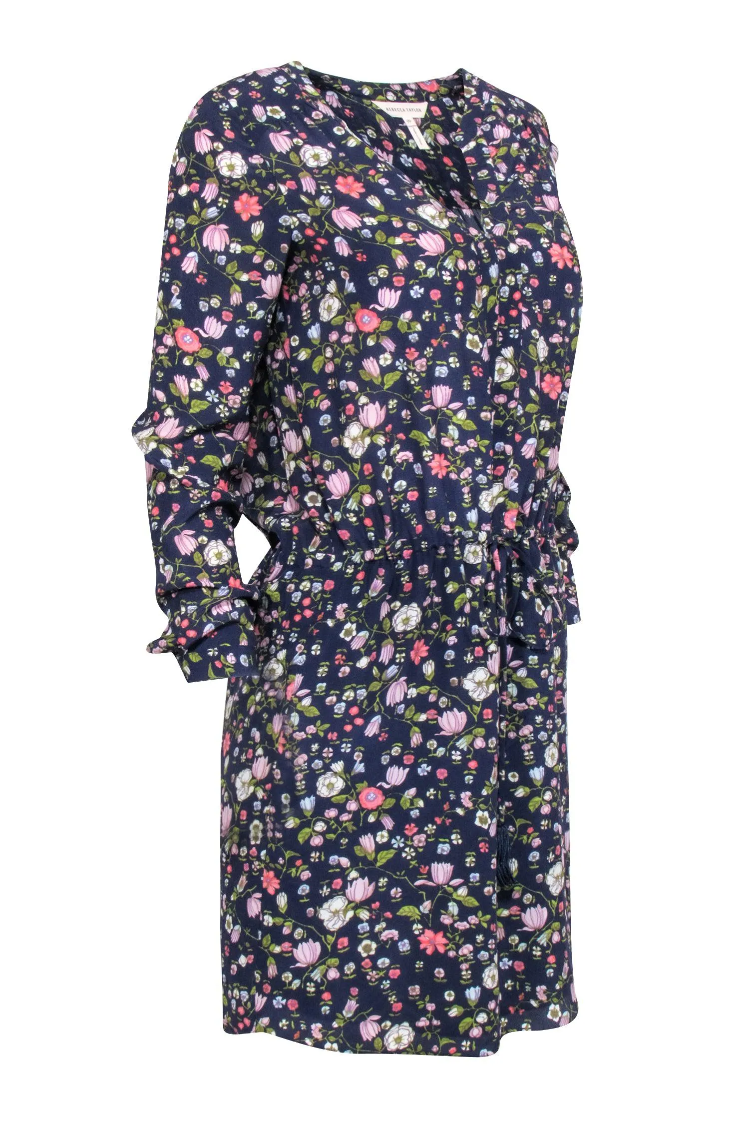 Rebecca Taylor - Navy & Multicolor Floral Print Dress Sz 00