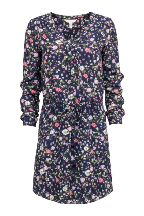 Rebecca Taylor - Navy & Multicolor Floral Print Dress Sz 00