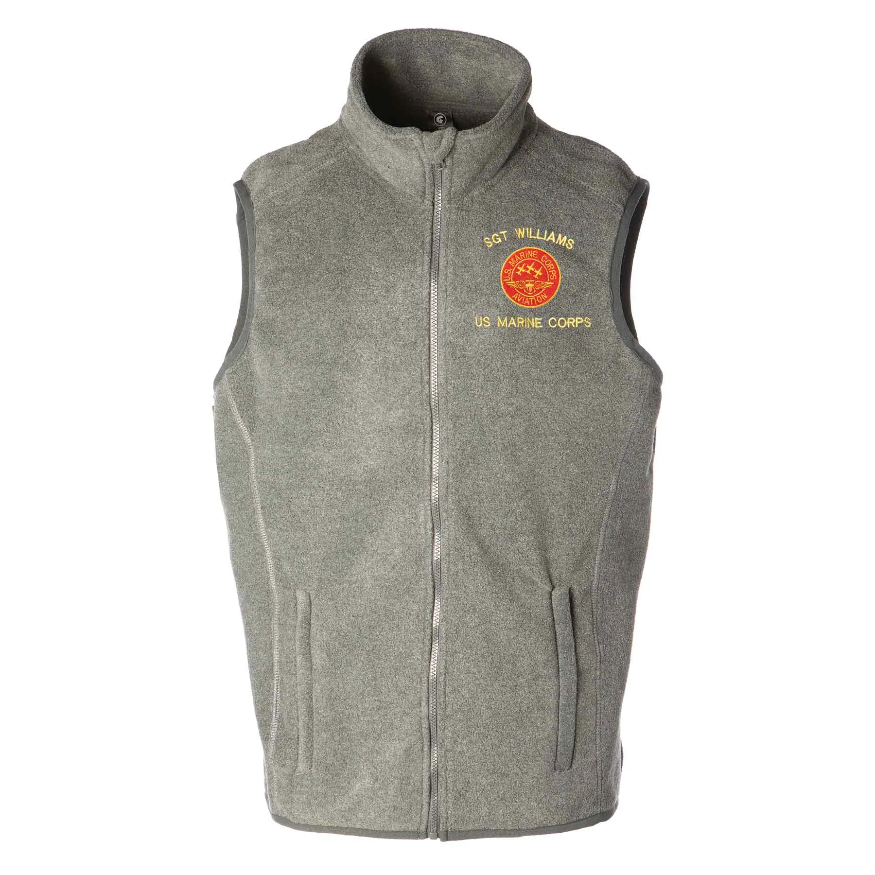 Red Marine Corps Aviation Embroidered Fleece Vest