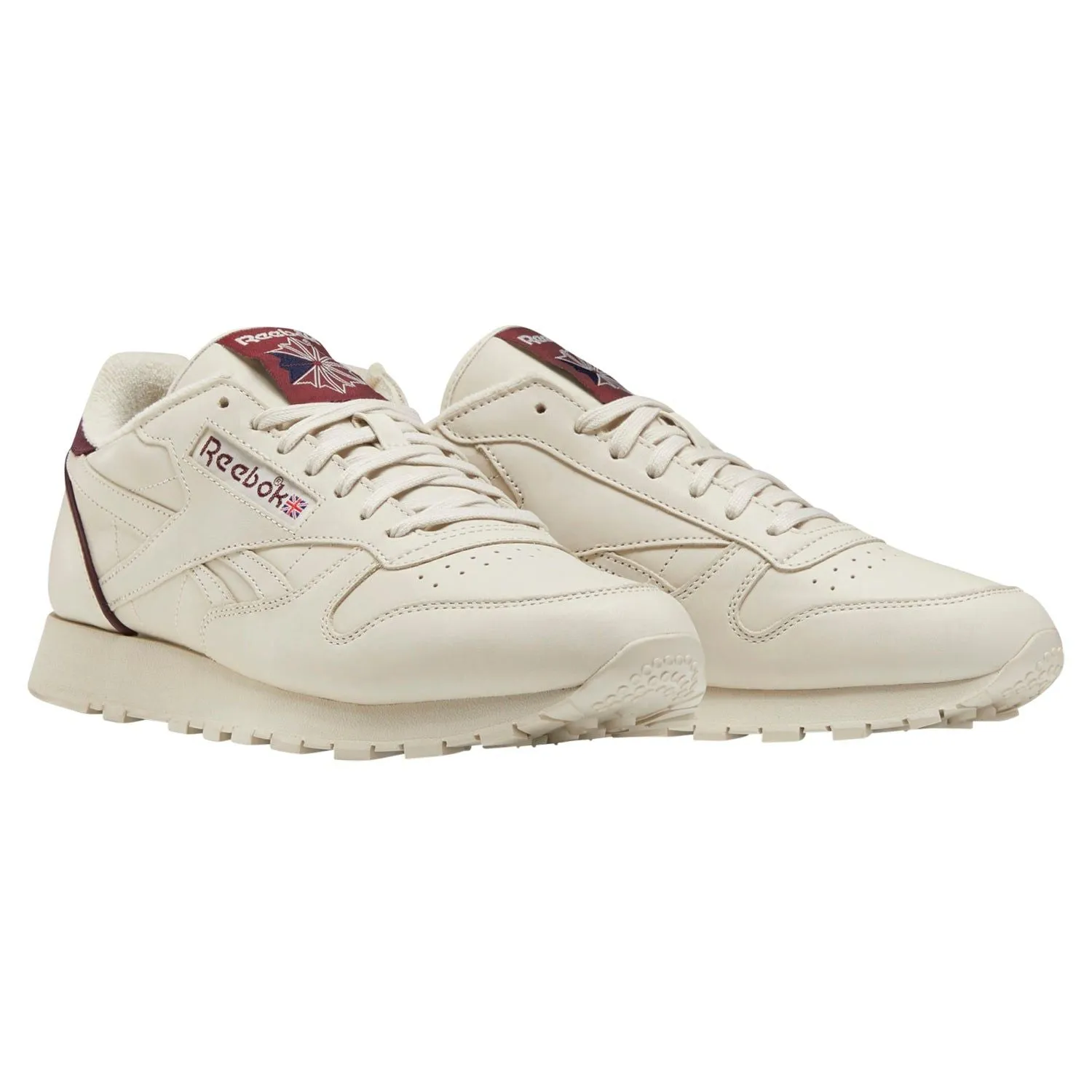 Reebok Unisex Classic Leather Shoes - Alabaster/Maroon