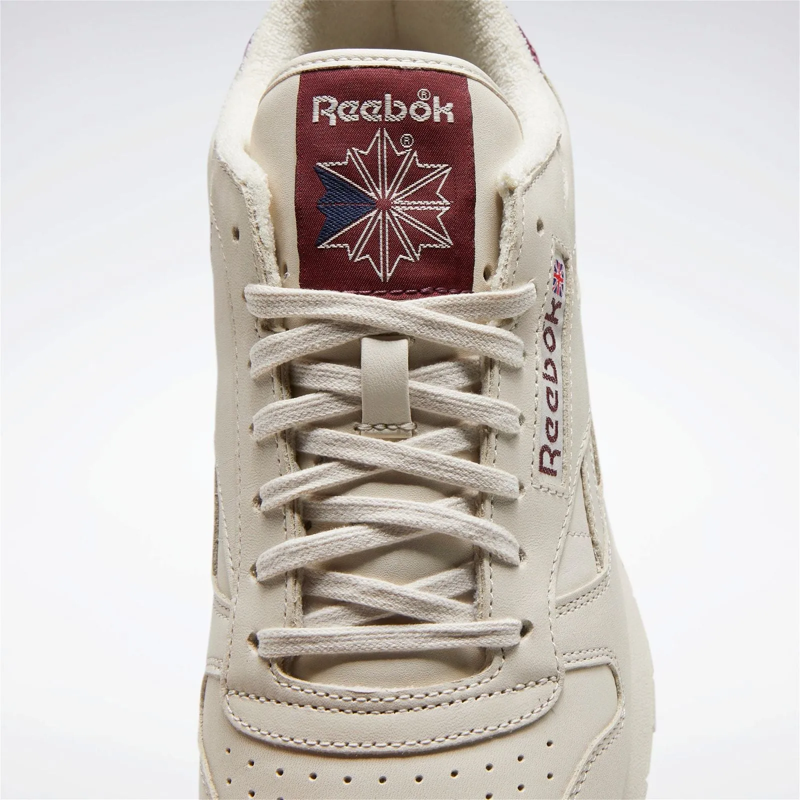 Reebok Unisex Classic Leather Shoes - Alabaster/Maroon