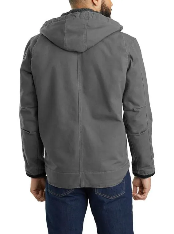 Relaxed Fit Washed Duck Sherpa-Lined Utility Jacket