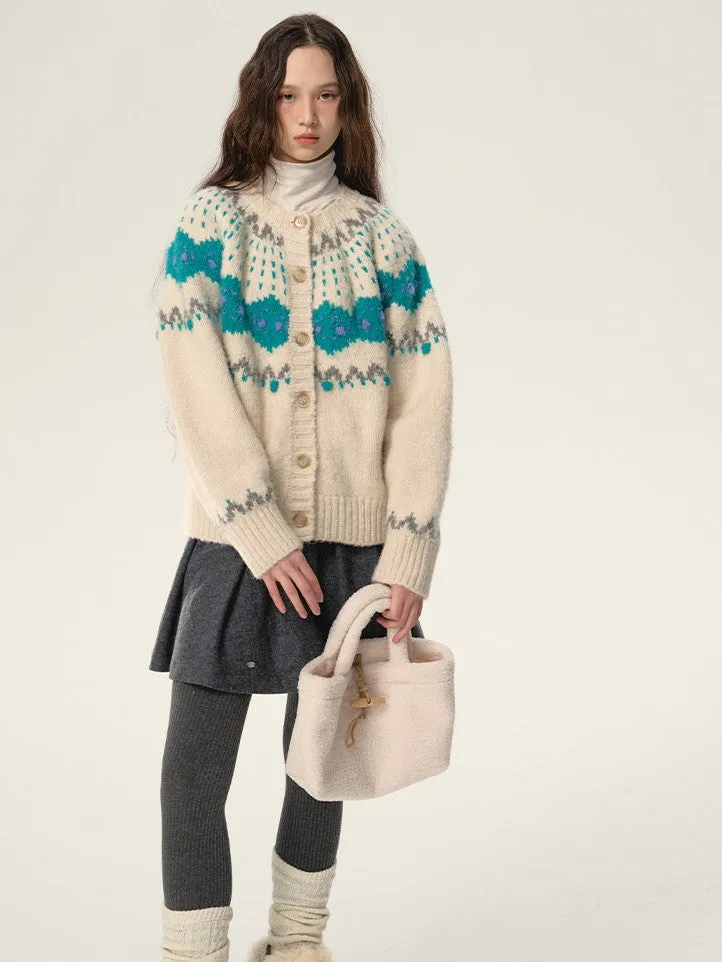 Retro Nordic Soft Hoodie-Muffler Knit