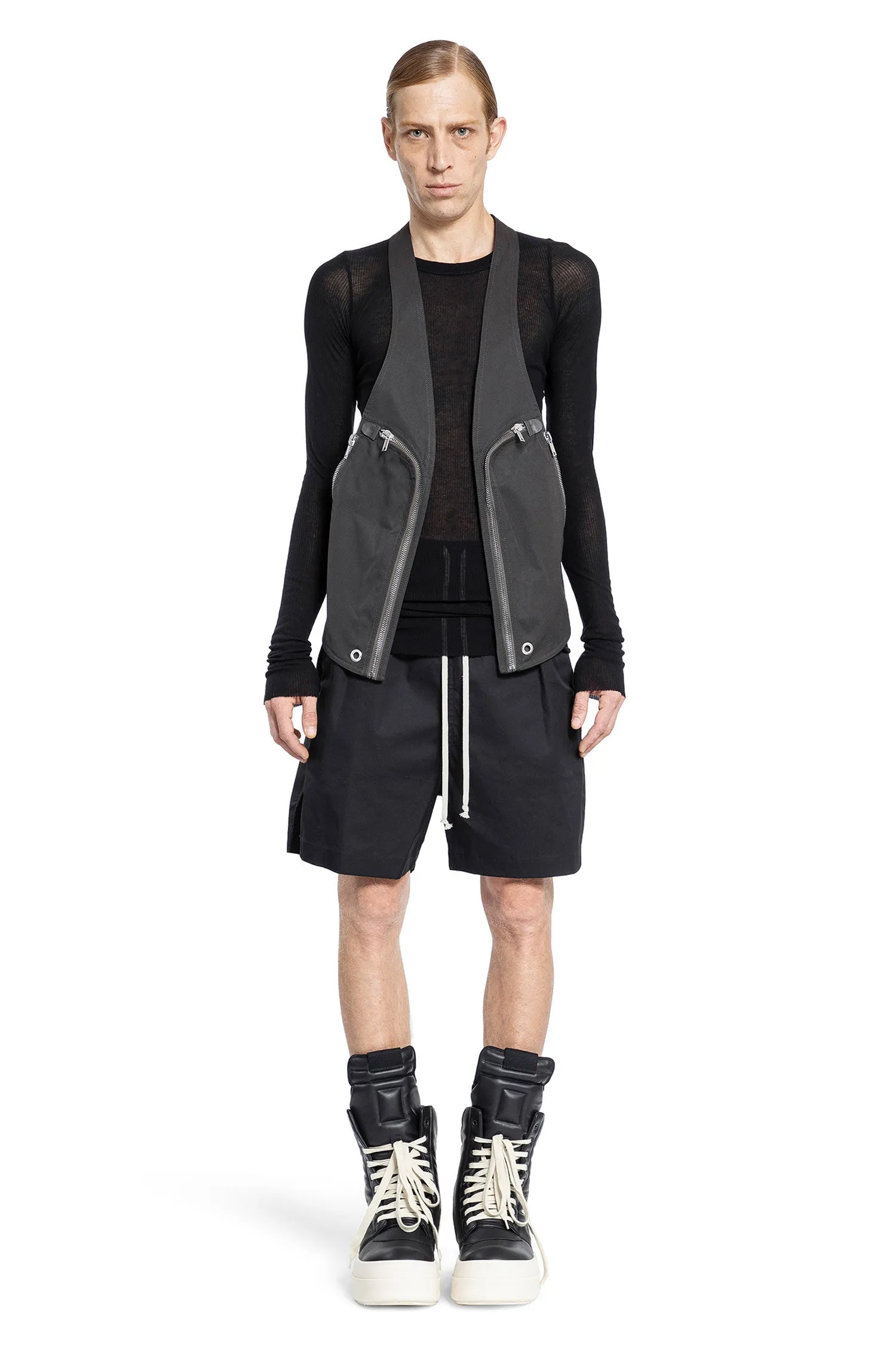 rick owens porterville bauhaus vest in heavy cotton poplin