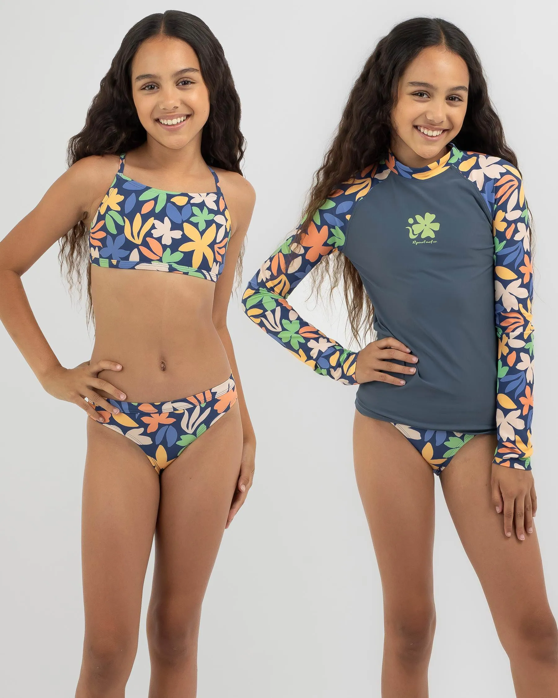 Rip Curl Girls' Holiday Tropic Long Sleeve Rash Vest Set