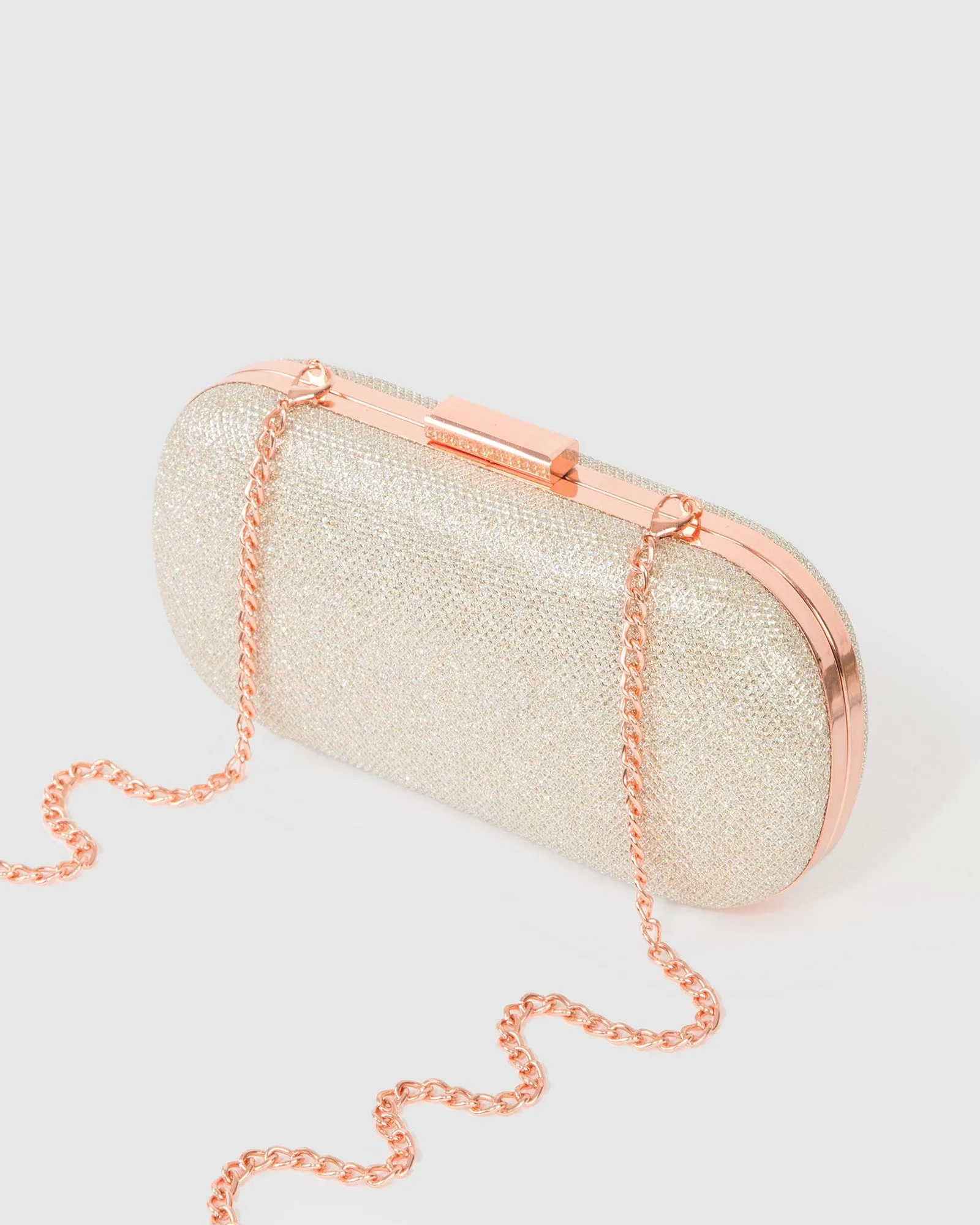 Rose Gold Monika Hardcase Clutch Bag