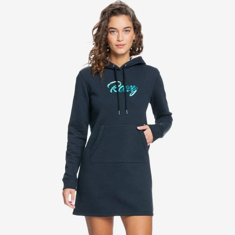 Roxy DREAMY MEMORIES - HOODIE DRESS FOR WOMEN BLACK