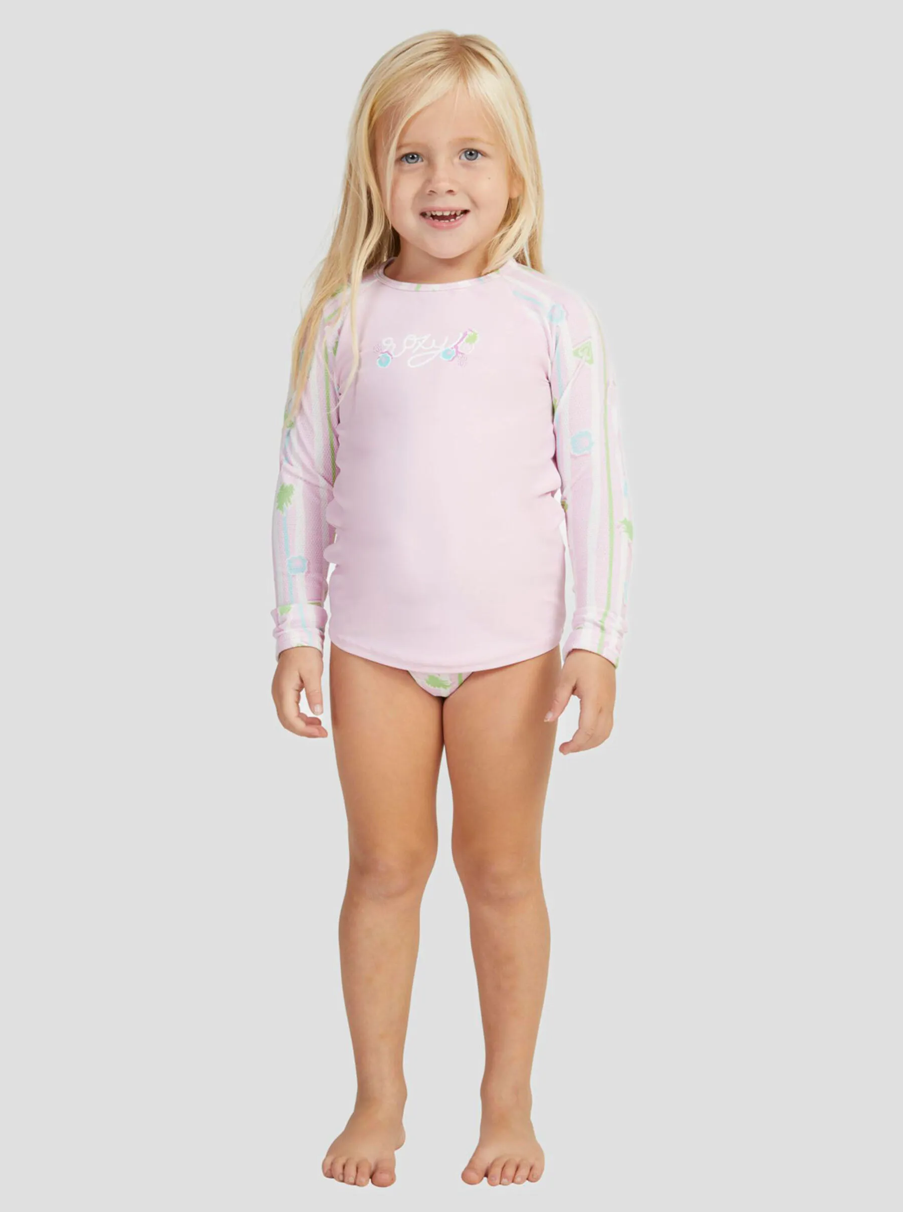 Roxy Toddlers' Pineapple Line Long Sleeve Rash Vest Set