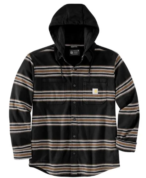 Rugged Flex Relaxed Fit Flannel Fleece-Lined Hooded Shirt Jac