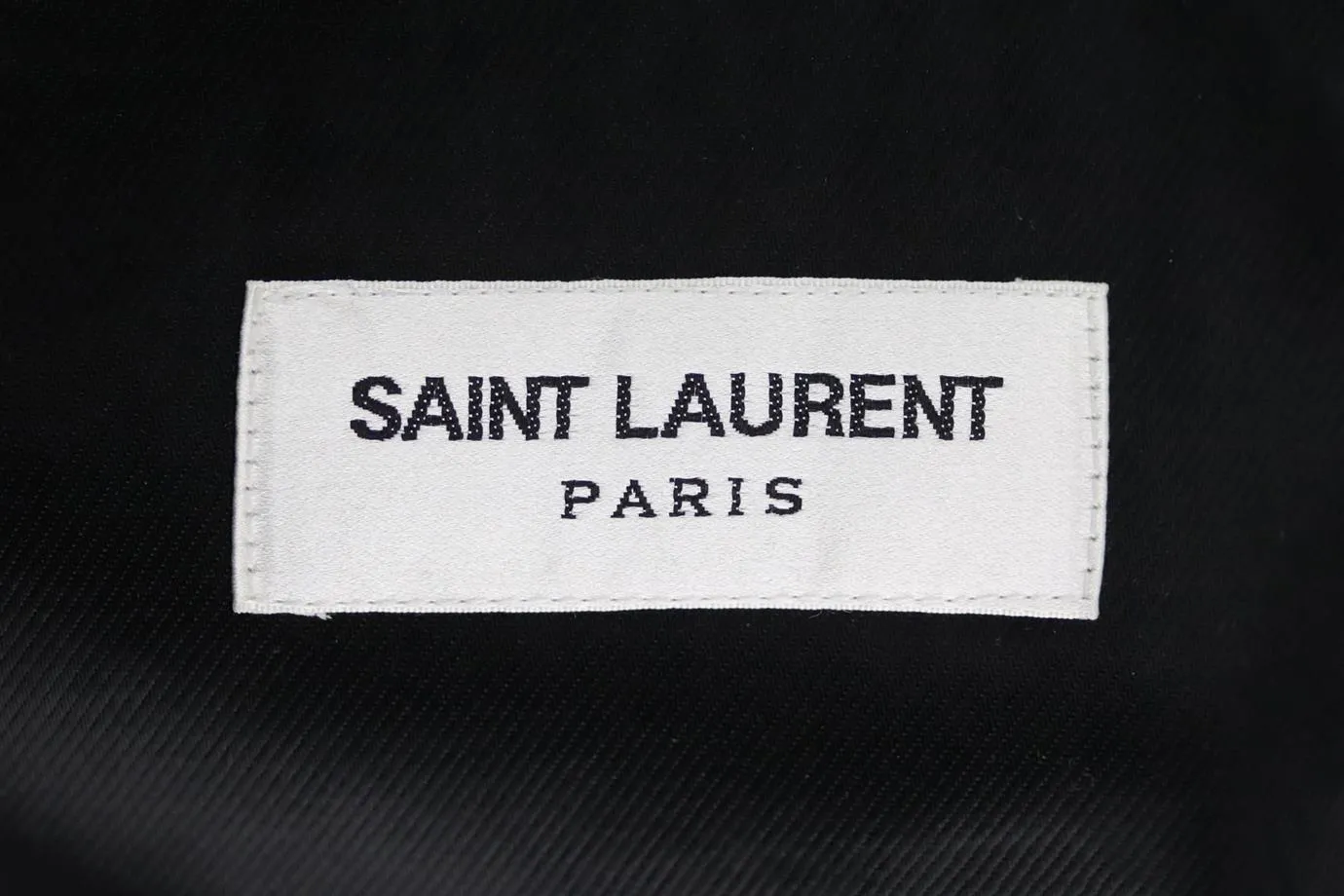 SAINT LAURENT APPLIQUD LEATHER BIKER JACKET FR 40 UK 12