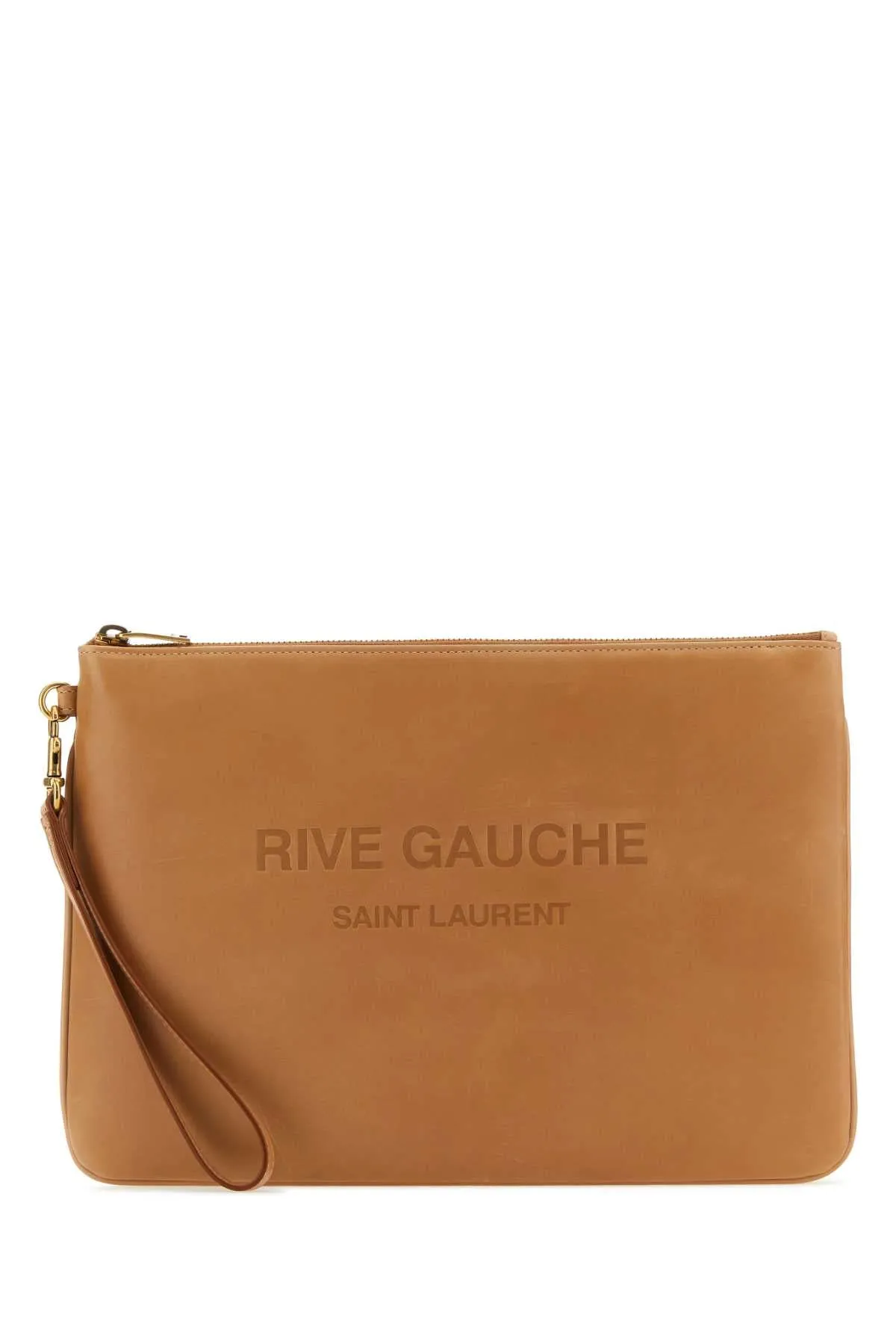 Saint Laurent Camel Leather Clutch