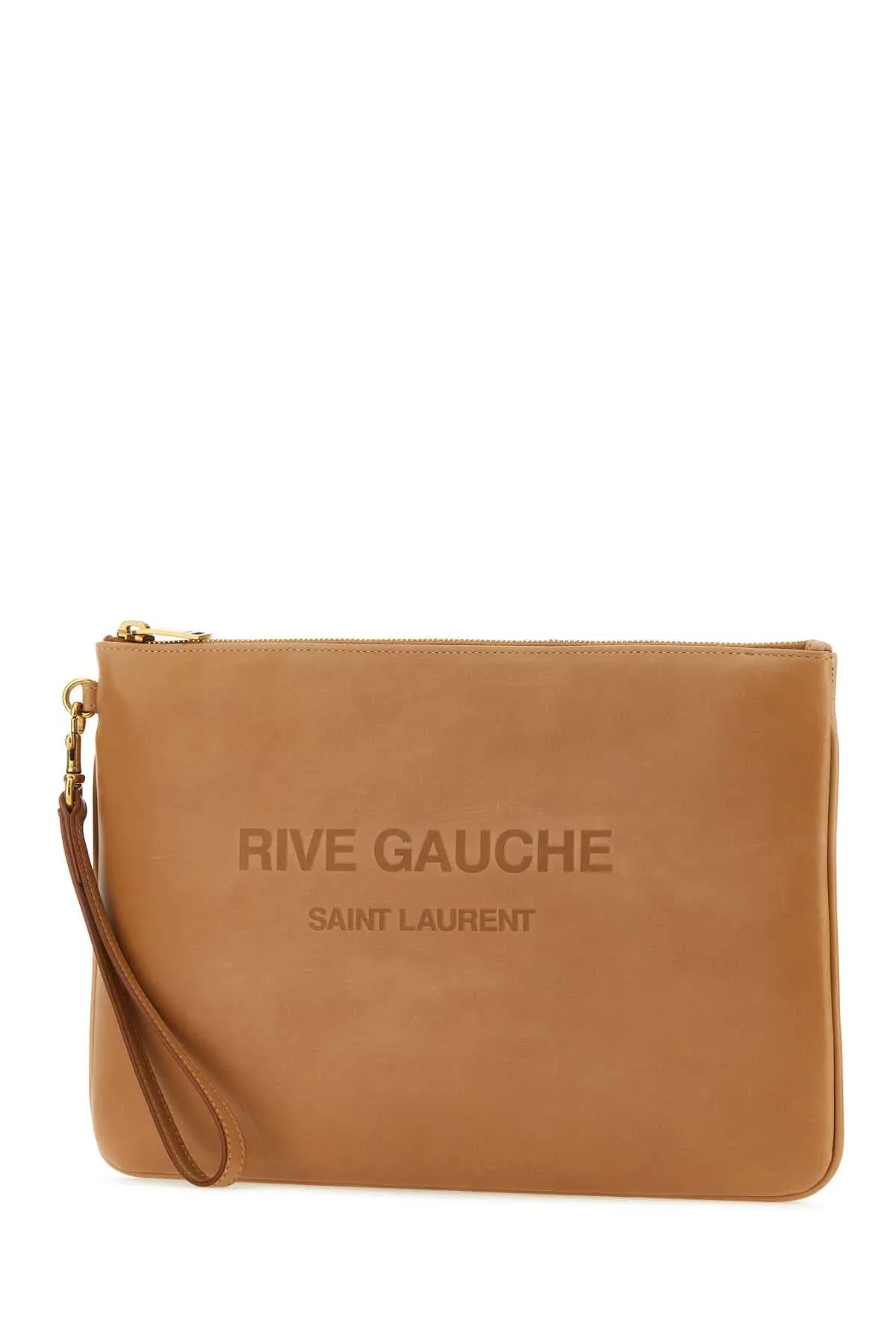 Saint Laurent Camel Leather Clutch