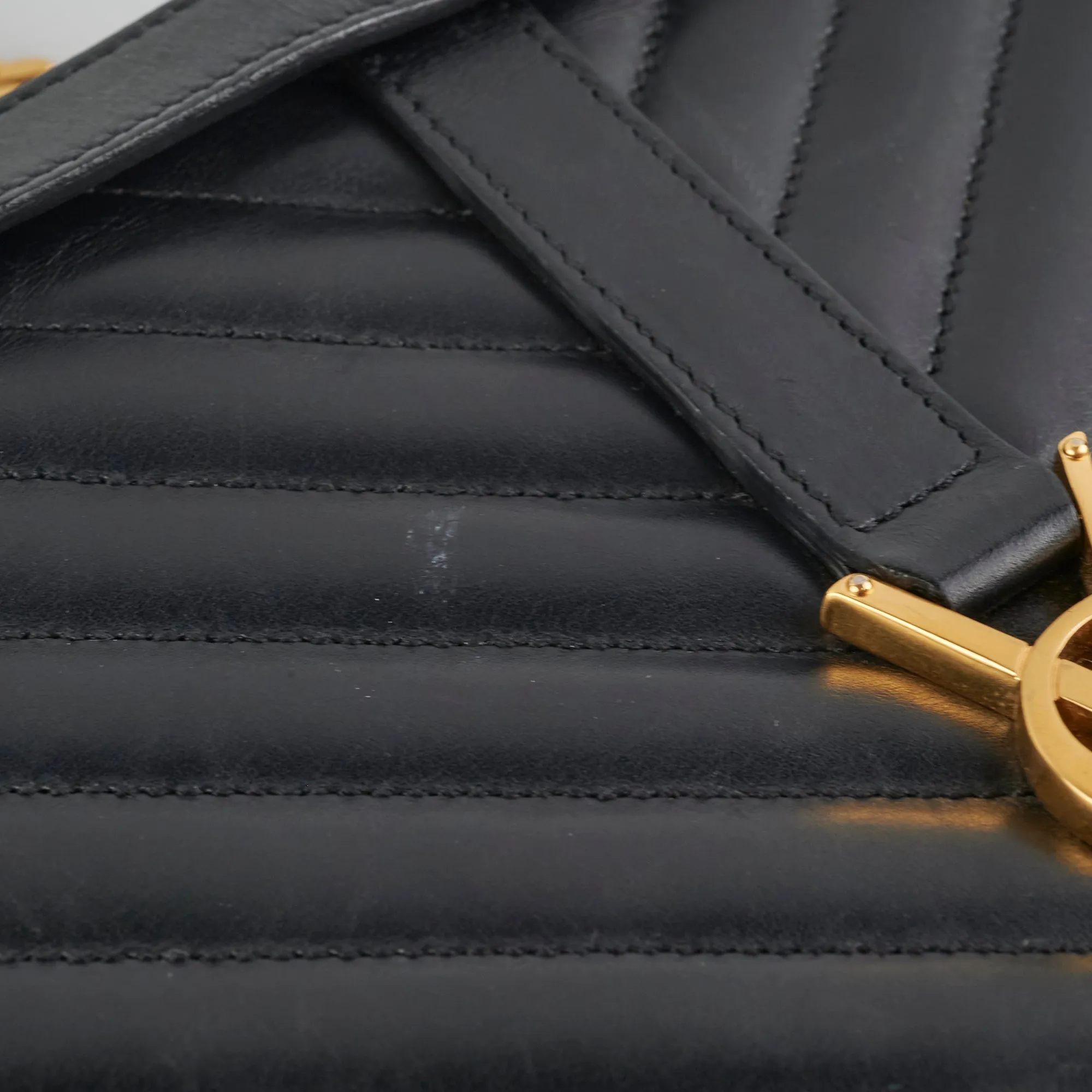 Saint Laurent Large Envelope Leather Black Shoulder Bag