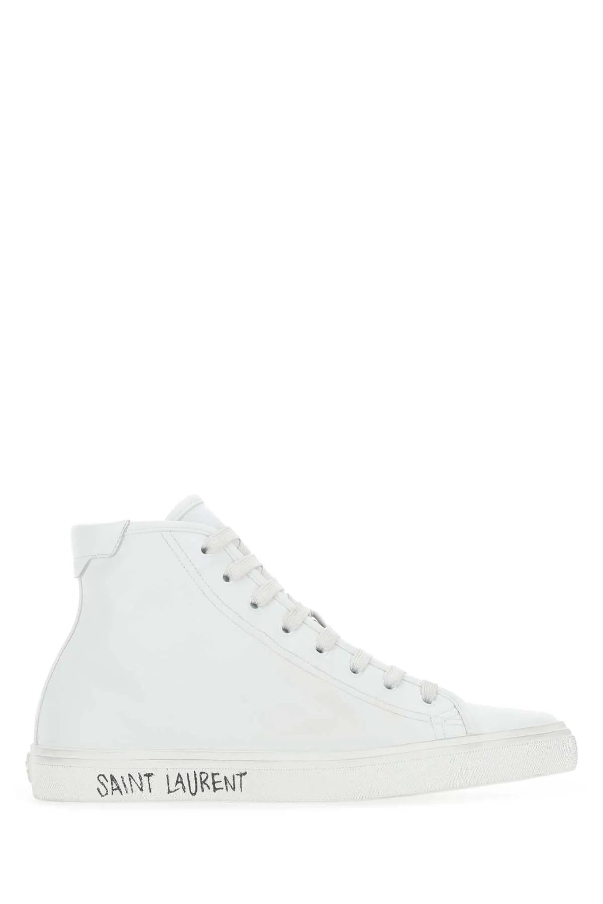 Saint Laurent White Leather Malibu Sneakers