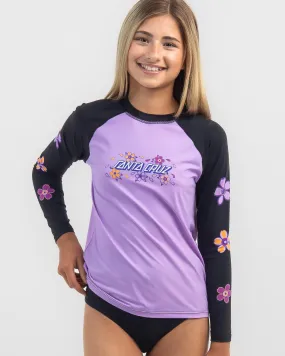 Santa Cruz Girls' Strip Bloom Long Sleeve Rash Vest