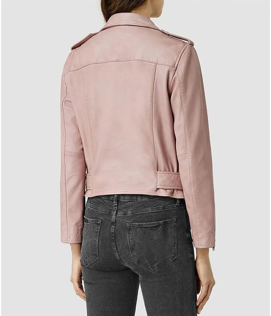 Sarah Goldberg Barry Season 3 Biker Pink Leather Jacket