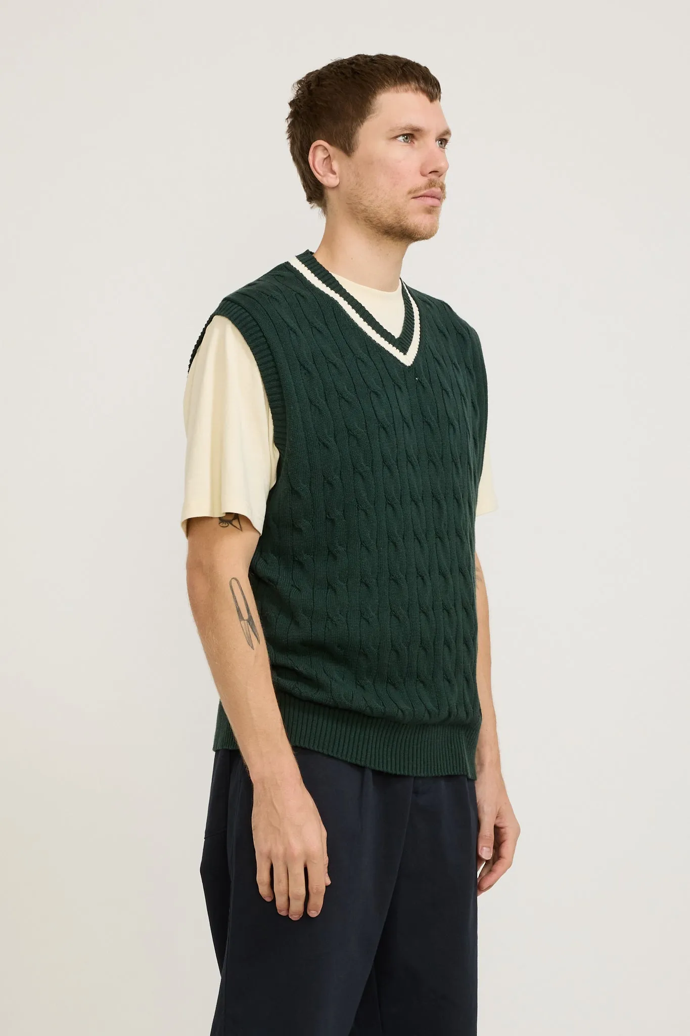 School House Knit Vest Forest