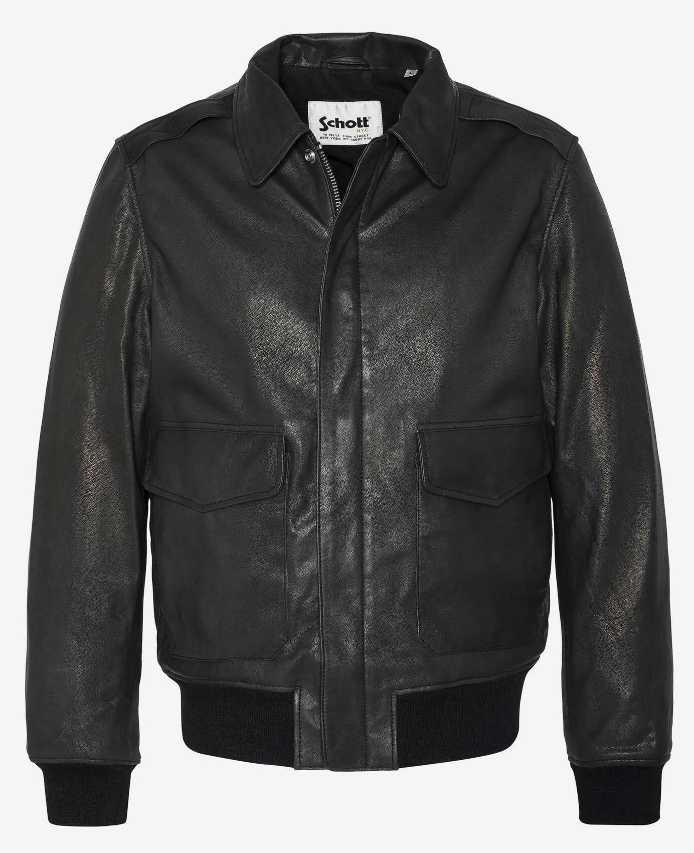 Schott men's black leather jacket pilot style a2 lc flyvint