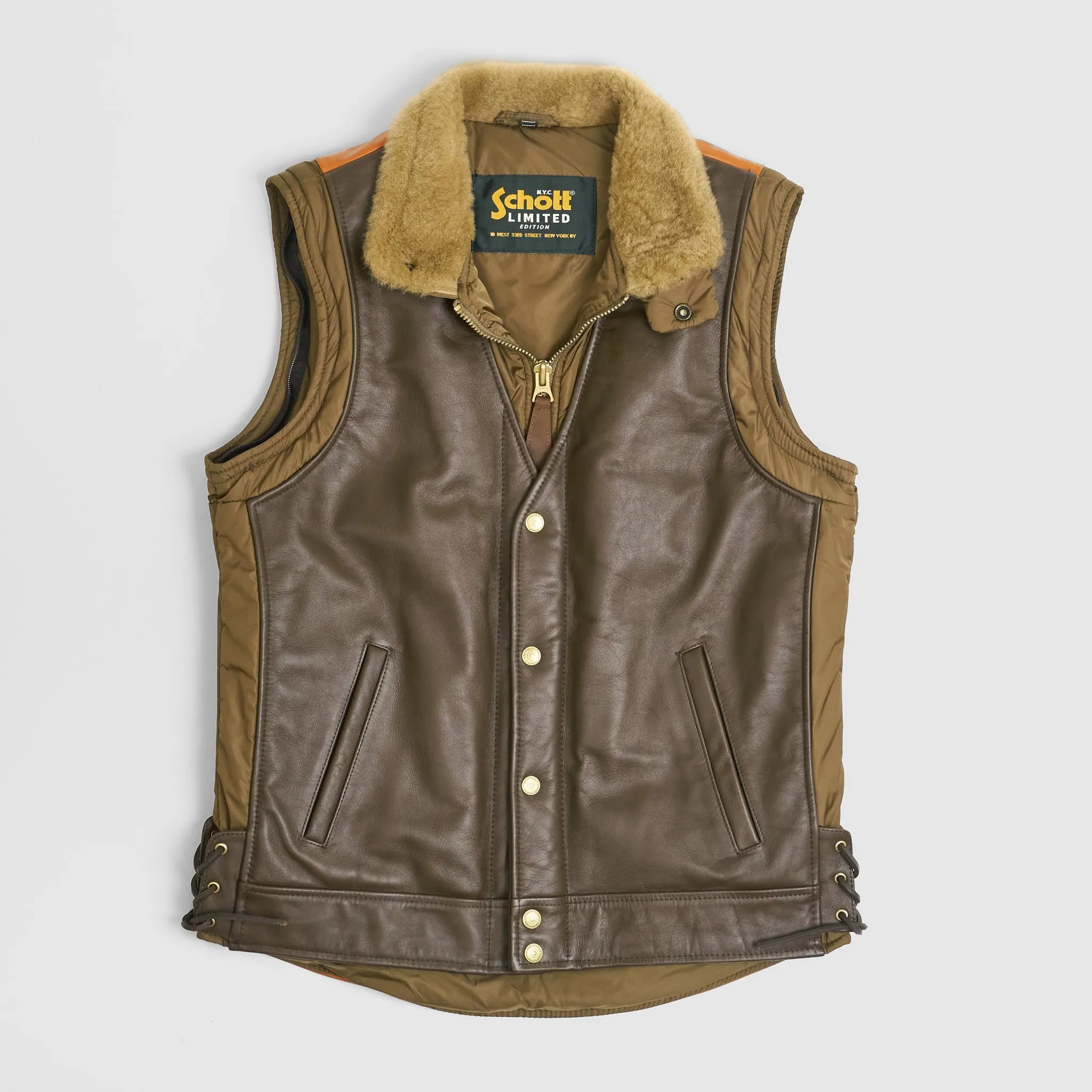 Schott N.Y.C. Padded Leather Jacket and Vest